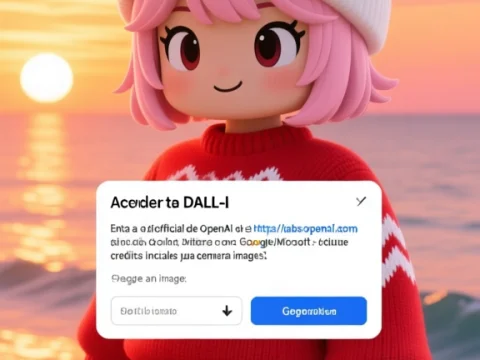 Cute Roblox Avatar with Pink Hair at Sunset Beach