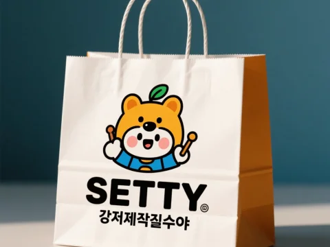 Cute SETTY Character Logo on Paper Shopping Bag