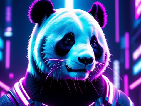 Cyberpunk Panda in Neon Lights