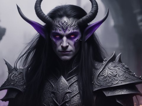 Dark Fantasy Demon Warrior Portrait