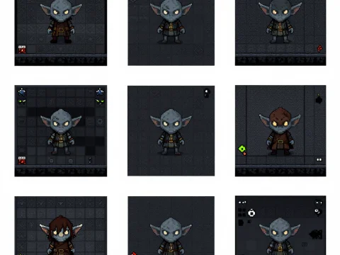 Dark Fantasy Goblin Character Spritesheet