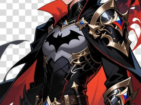 Dark Knight Anime Character with Gothic Armor