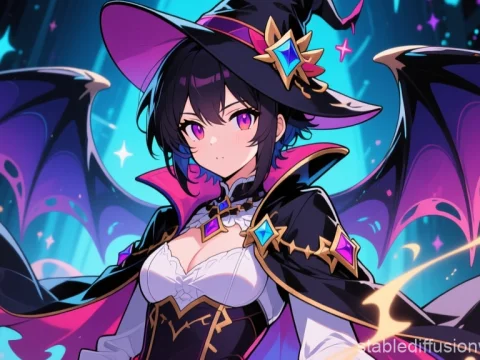 Dark Magic Prodigy in Enchanted Night