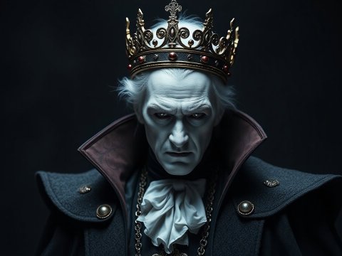 Dark Regal Portrait of a Vampire King
