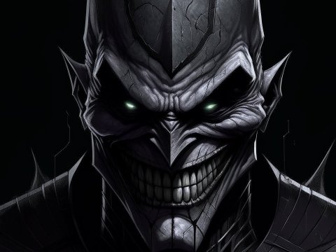 Dark Sinister Batman with Glowing Eyes