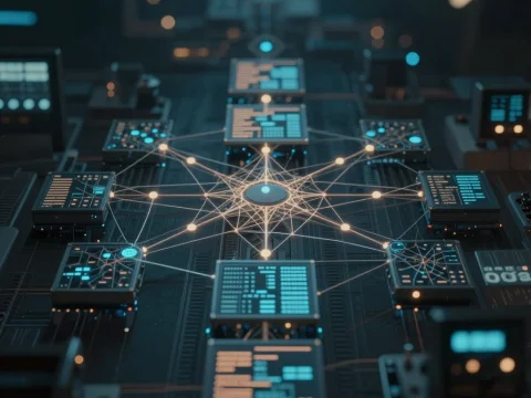 Data Flow Network Visualization with Connected Nodes