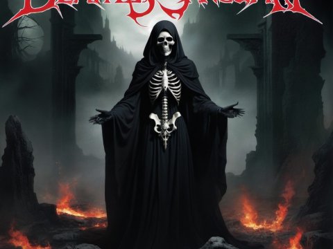 Death's Sanctuary Album Cover with Grim Reaper