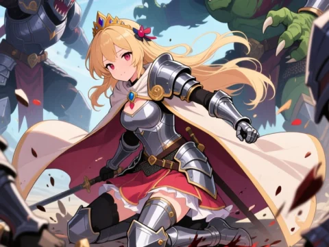 Defeated Princess Knight Surrounded by Enemies