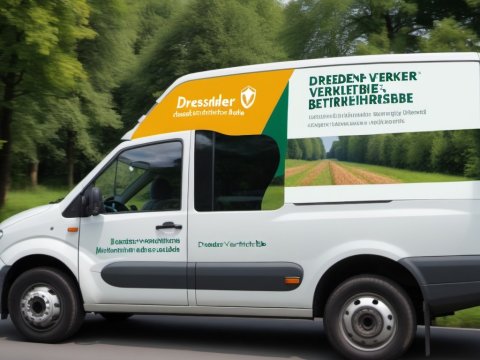Delivery Van with Nature-Themed Branding on Road