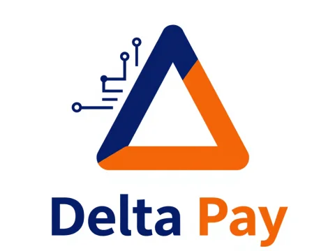 Delta Pay Professional Logo with Tech Circuit Design