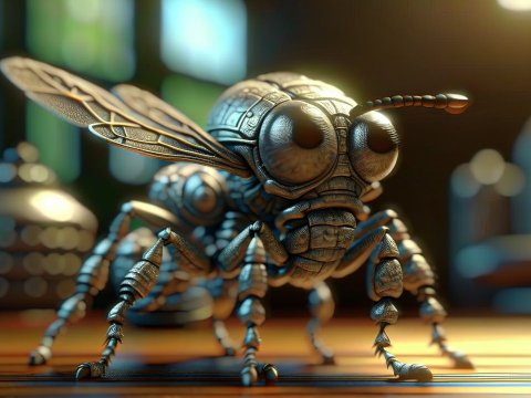 Detailed 3D Render of a Mechanical Insect