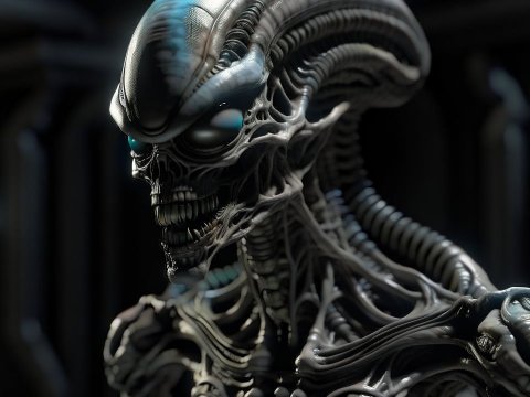 Detailed 3D Render of an Alien Creature