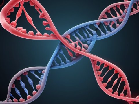 Detailed 3D Render of DNA Double Helix Structure