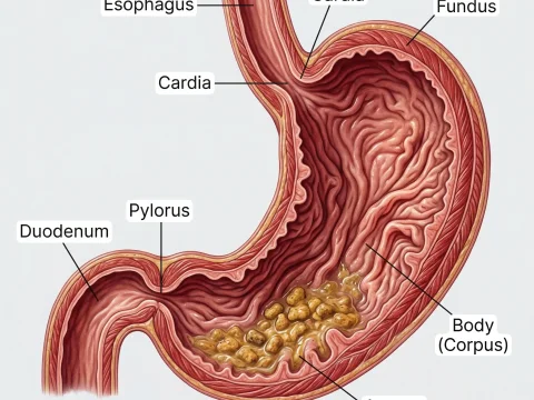 Detailed Anatomical Illustration of Dog Stomach Interior
