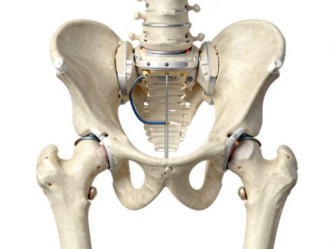 Detailed Anatomical Model of Human Pelvic Bones and Spine