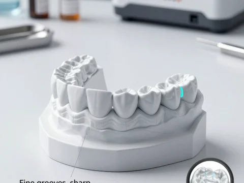Detailed Dental Model with Fine Grooves and Smooth Surfaces
