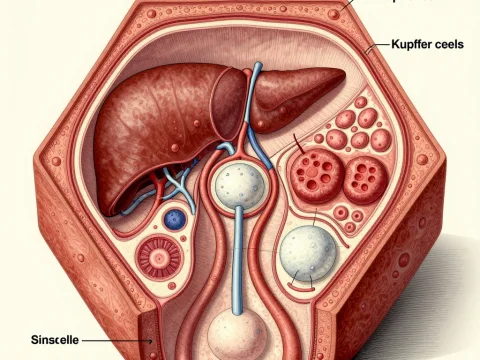 Detailed Hepatic Lobule Cross Section Illustration
