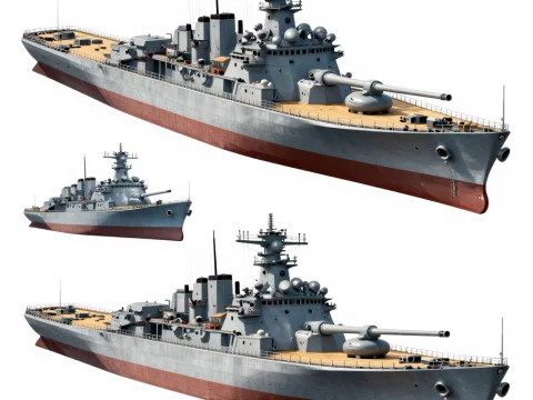 Detailed Military Battleship Concept Art