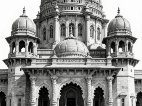 Detailed Pencil Sketch of Vidhana Soudha Architecture