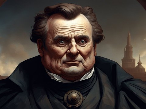 Detailed Portrait of a Historical Figure in Classic Attire