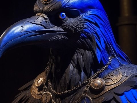 Detailed Raven Warrior with Ornate Armor