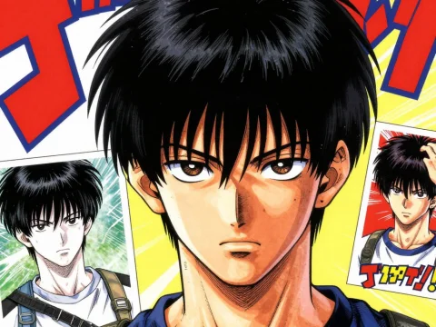 Determined Young Man in Classic Anime Style