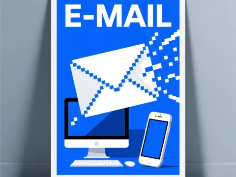 Digital Email Concept with Pixelated Envelope