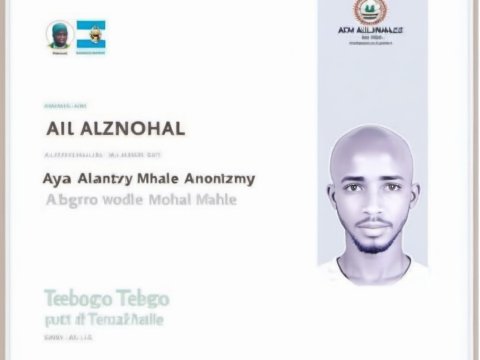 Digital ID Card with Portrait Illustration