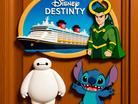 Disney Destiny Cruise Ship with Iconic Disney Characters
