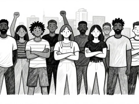 Diverse Group of People Standing United