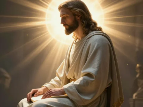 Divine Lord Radiating Light in Contemplation