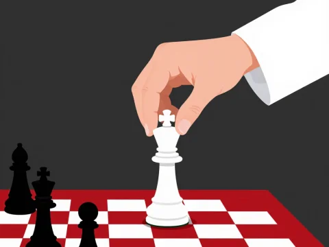 Doctor's Hand Moving Chess King on Board