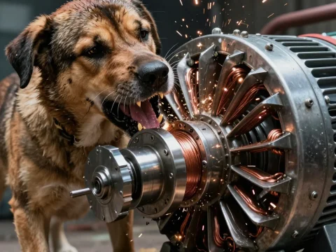 Dog Chewing on Generator Causing Sparks