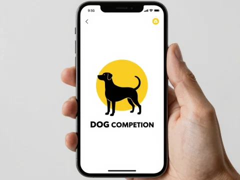Dog Competition App Interface on Smartphone
