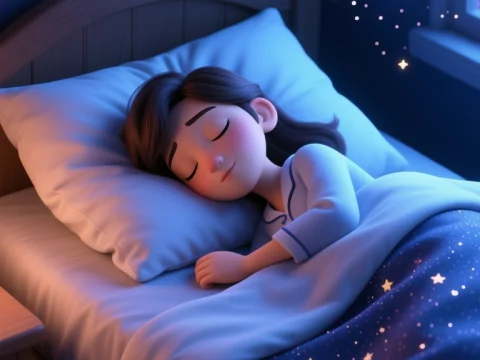 Dreamy Nighttime Sleep with Starry Blanket