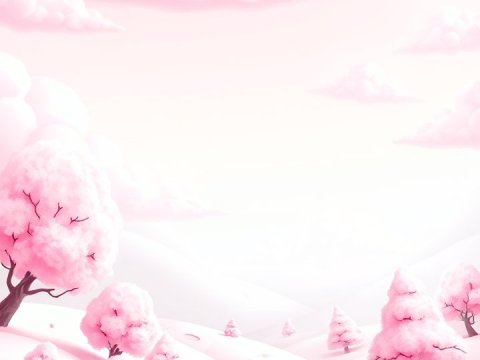 Dreamy Pink Candy Landscape with Cotton Candy Trees