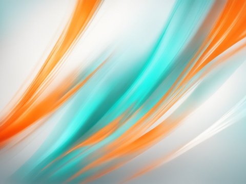 Dynamic Abstract Light Streaks in Orange and Blue