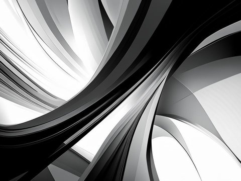 Dynamic Black and White Abstract Flow