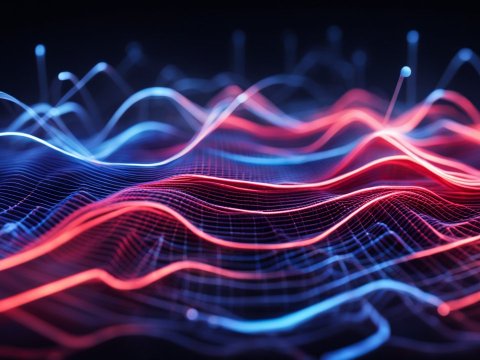 Dynamic Neon Waveform Abstract Visualization