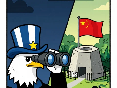 Eagle Observing Chinese Military Base