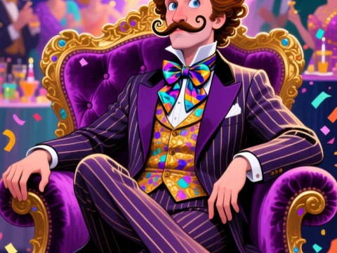 Eccentric Gentleman in a Vibrant Celebration