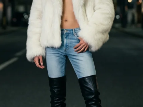 Edgy Japanese Male Portrait in Urban Night Setting