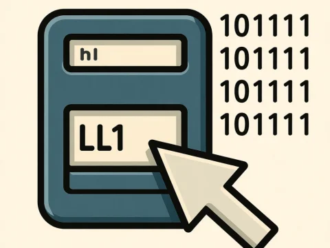 Electronic Key Input Icon with Cursor and Binary Code