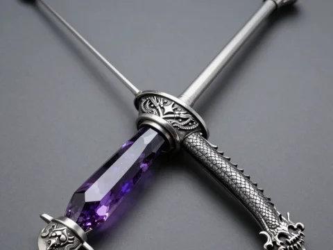 Elegant Amethyst Rapier with Dragon Motif