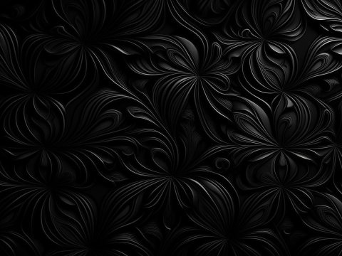 Elegant Black Abstract Floral Pattern Wallpaper