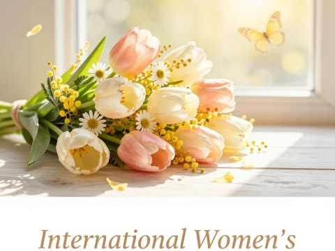 Elegant Bouquet for International Women's Day Greeting