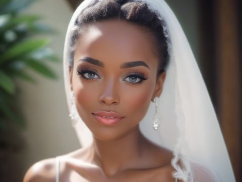 Elegant Bride with Veil and Earrings