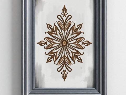 Elegant Brown Floral Pattern in Classic Frame