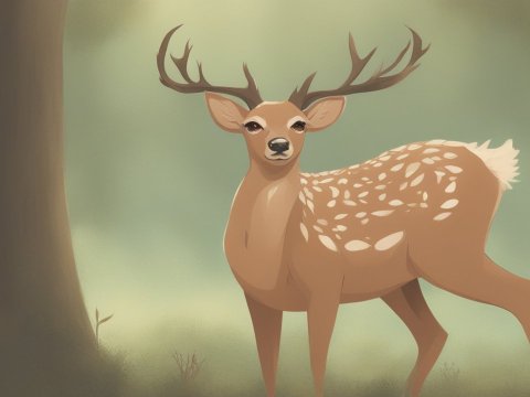 Elegant Deer in a Misty Forest
