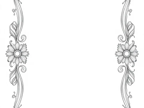 Elegant Floral Hand-Drawn Frame Border